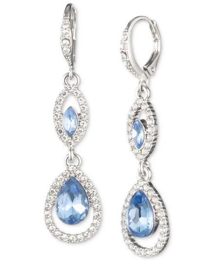 Серьги Givenchy двойные Orb в технике паве с кристаллами, синие