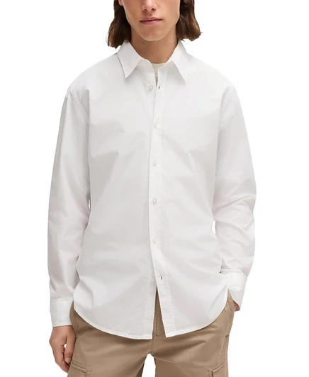 Мужская рубашка Hugo Boss BOSS Cotton Poplin, белая
