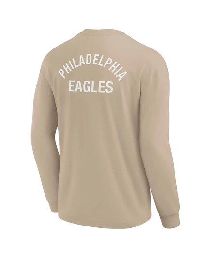 Фирменная мужская и женская футболка Philadelphia Eagles Elements Super Soft с длинным рукавом цвета хаки от Fanatics для мужчин и женщин khaki