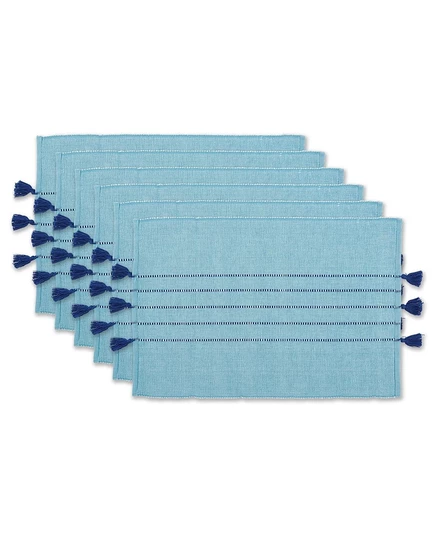 Салфетки Design Imports Thera Stripe, набор 6, синие