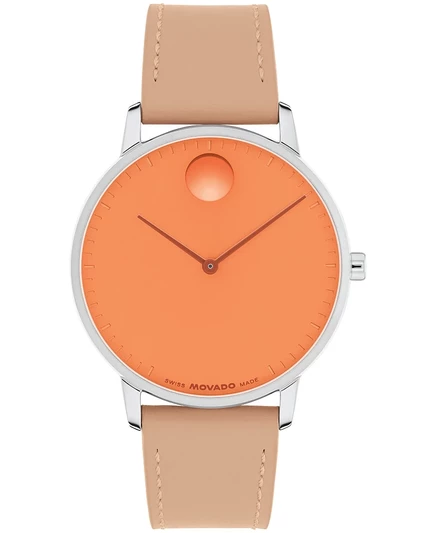 Мужские часы Movado Face 39 мм швейцарские, коричневые
