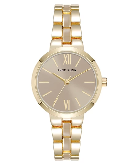 Женские кварцевые часы Anne Klein из современного темно-серого сплава с эмалью и позолотой, 30 мм
