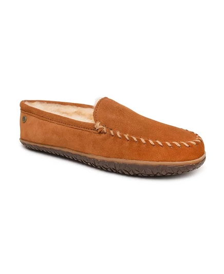 Мужские тапочки Minnetonka Tobie из овчины, коричневые
