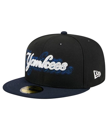 Мужская черная кепка New York Yankees Shadow Stitch 59 размера 