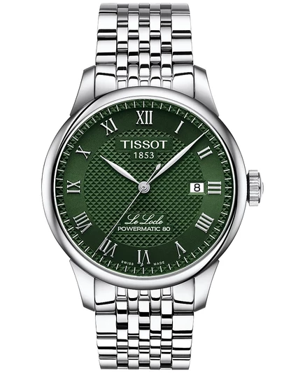 Мужские часы Tissot Le Locle Powermatic 80, 39 мм, зелёный циферблат