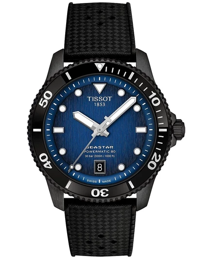 Мужские часы Tissot Seastar 1000 Powermatic 80 40 мм, черные