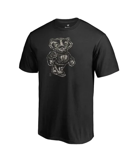 Мужская черная футболка с капюшоном Wisconsin Badgers Cloak от бренда Fanatics Mto Label black