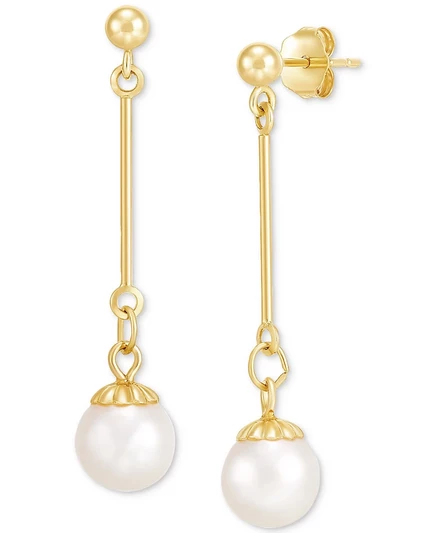 Серьги Macy's с жемчугом 6,5–7 мм, 14k золото