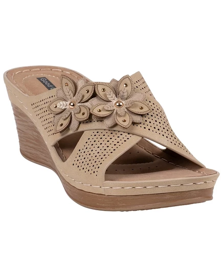 Женские босоножки GC Shoes Nylie, танкетка, бежевые