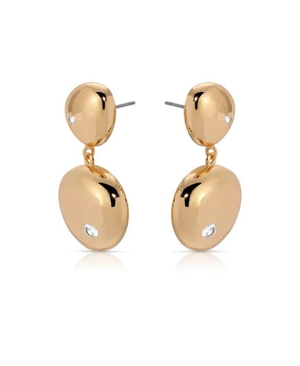 Женские серьги Ettika Polished Double Pebble Drop, золотистые