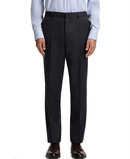 Мужские брюки Hugo Boss из шерсти, прямой крой, синие