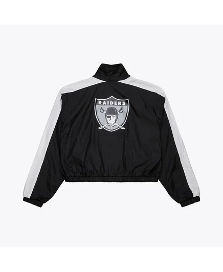 Женская черная укороченная куртка Oakland Raiders из нейлона Mitchell & Ness на молнии black