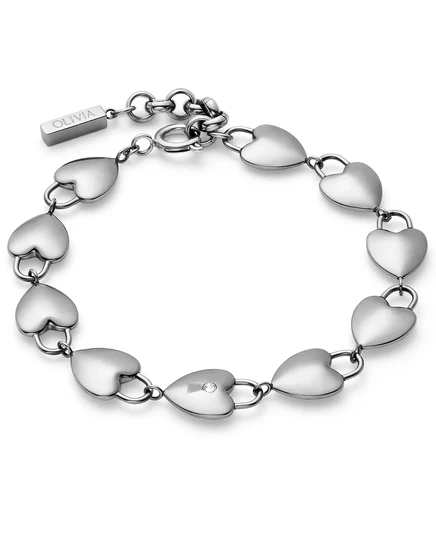 Женский браслет Olivia Burton с запертым сердцем серебристого цвета silver