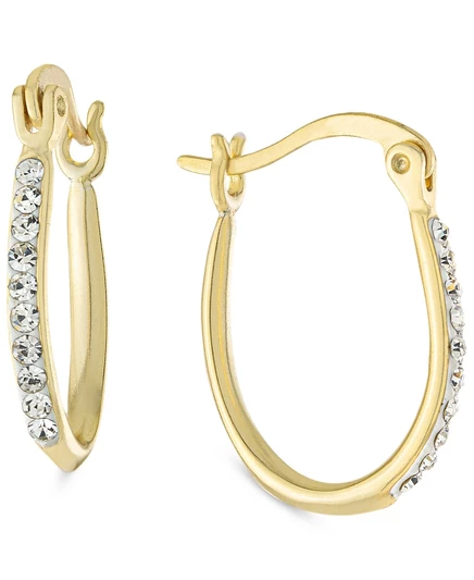 Серьги-кольца Macy's с кристаллами, серебро, золотые