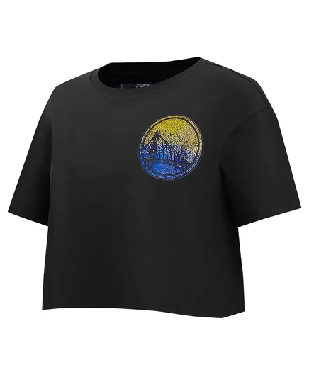 Укороченная футболка свободного покроя Pro Standard Women's Black Golden State Warriors Jewels black