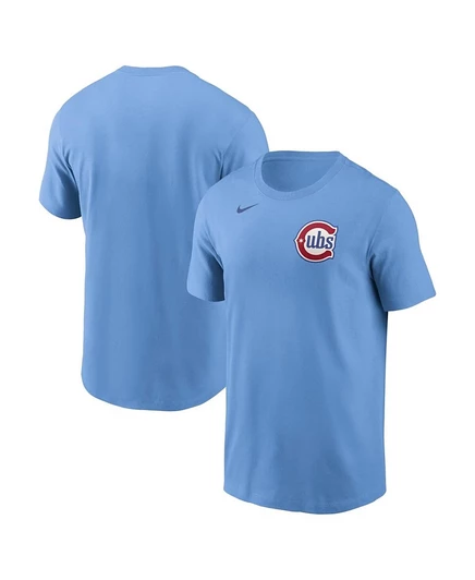 Мужская футболка Nike Chicago Cubs с принтом, голубая