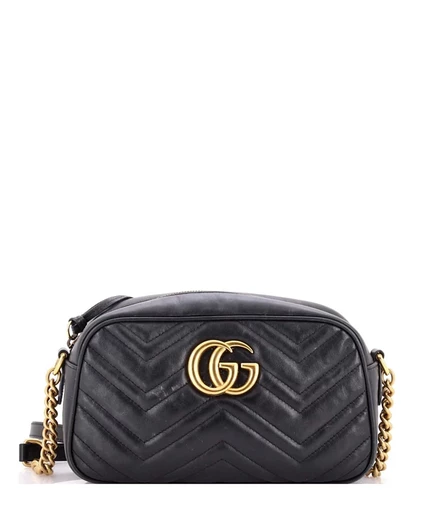 Женская сумка Pre-Owned Gucci GG Marmont через плечо, черная