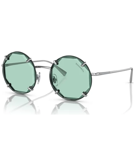 Tiffany & Co. Женские солнцезащитные очки в круглой металлической оправе с гравировкой, TF3091, зеленый