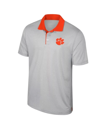 Мужская поло Colosseum Clemson Tigers Big Tall, серая