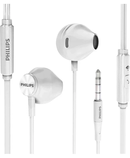 Проводные наушники PHILIPS - Неодимовые динамики, встроенный микрофон, эргономичный дизайн, удобная посадка, разъем 3,5 мм и легкий вес для ежедневного использования.