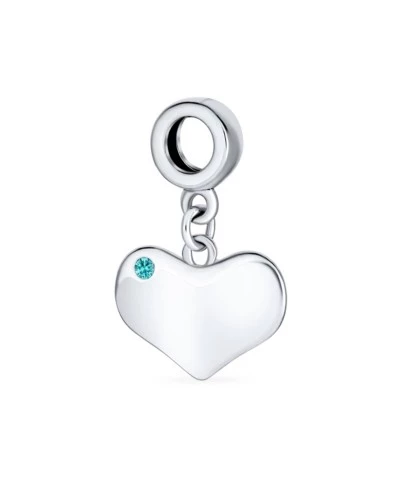 Шарм Bling Jewelry в форме сердца, серебро, синий