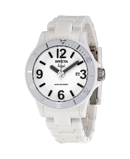 Женские часы с кварцевым циферблатом Invicta 1207 Angel с кварцевым циферблатом белого цвета