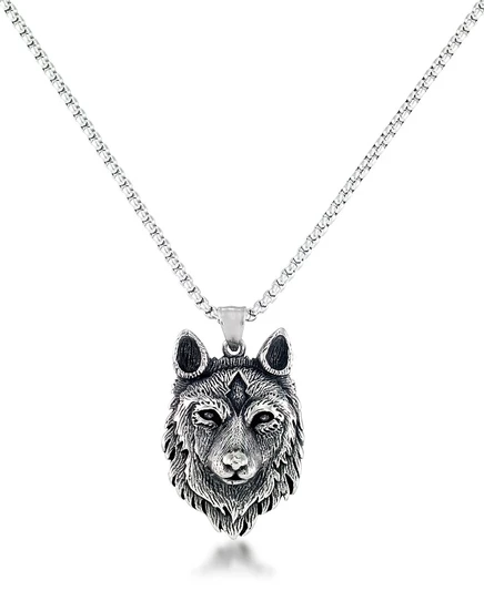 Мужская подвеска Andrew Charles Wolf Head, стальная