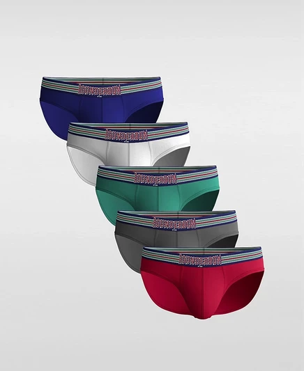 Мужские брифы Rounderbum Varsity 5 шт., разноцветные
