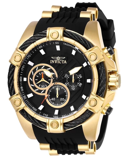 Мужские часы invicta bolt кварцевые хронограф, черные