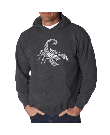 Мужское худи LA Pop Art «Types of Scorpions», серая