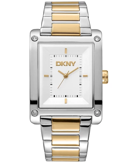 Женские часы DKNY Westside Maxi 31×41 мм двуцветные, белый циферблат