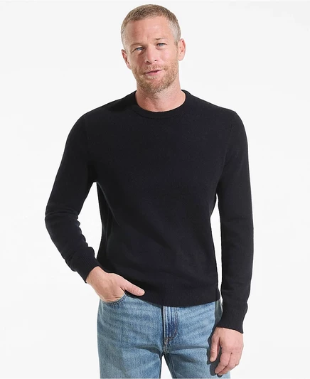 Кашемировый свитер Lands' End Big & Tall из тонкого кашемира black