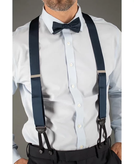 Мужские строгие подтяжки TRAFALGAR из однотонного шелка Sutton navy