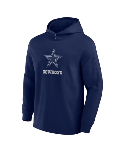 Мужская темно-синяя футболка Fanatics Dallas Cowboys Elements Blaze Tri-Blend с капюшоном и длинными рукавами navy