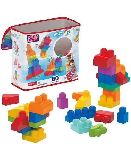 Конструктор Mega Bloks 80 деталей для 1–3 лет, разноцветный