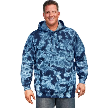 Флисовый пуловер с капюшоном KingSize Big & Tall navy marble