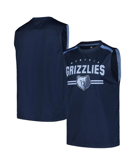 Мужская майка-борцовка Fanatics Memphis Grizzlies Birdseye, темно-синяя