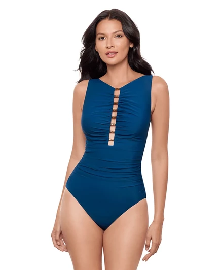 Женский купальник Miraclesuit Razzle Dazzle Swizzle с косточками, синий