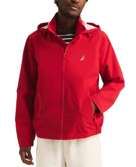Мужская ветровка Nautica Rainbreaker с капюшоном, красная