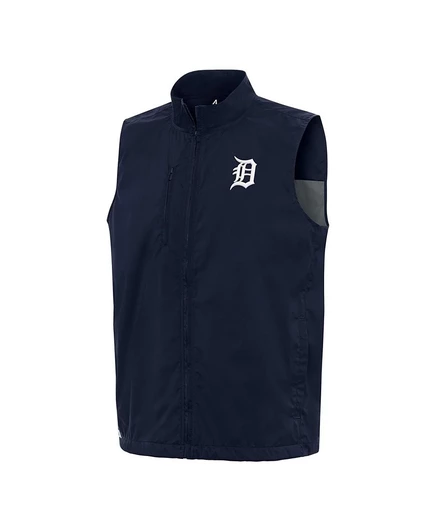 Мужской жилет Antigua Brisk с логотипом Detroit Tigers, темно-синий