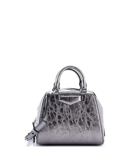 Женская сумка Givenchy Nano Antigona, серебристая