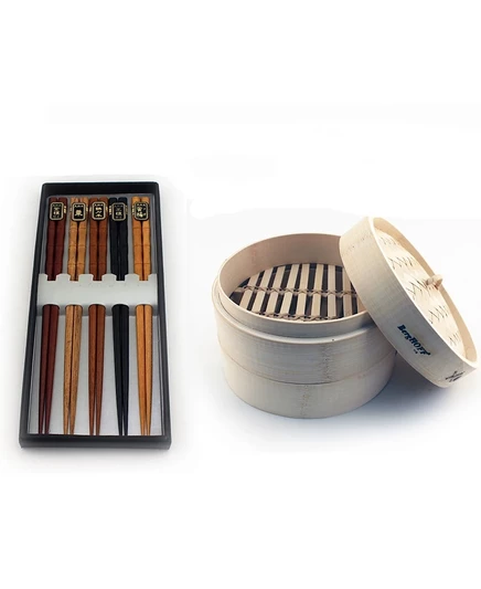 Бамбуковая пароварка Berghoff 11 пр. с палочками, бежевая