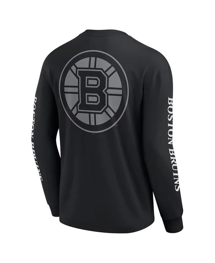 Мужская черная футболка Fanatics Elements Strive с длинным рукавом Boston Bruins Elements Strive от Fanatics black, gray