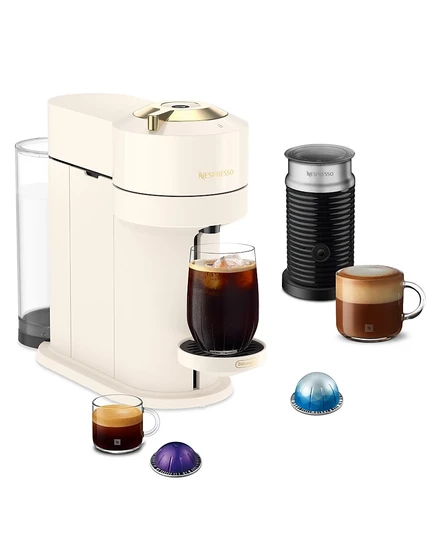 Кофемашина Nespresso Vertuo Next Premium с капучинатором, кремовая