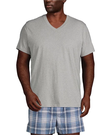 Lands' End Big & Tall V-neck Undershirt 3 Pack gray