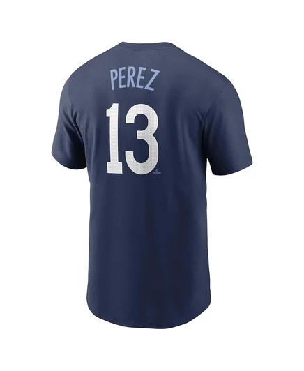 Мужская футболка Nike Salvador Perez Navy Kansas City Royals 2024 City Connect Fuse с именем и номером игрока navy