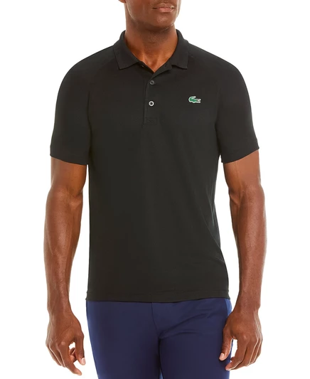 Мужское поло lacoste дышащее, черное