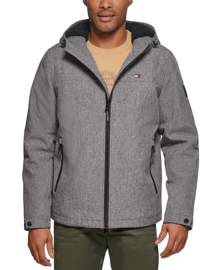 Мужская куртка Tommy Hilfiger Softshell с капюшоном, серая