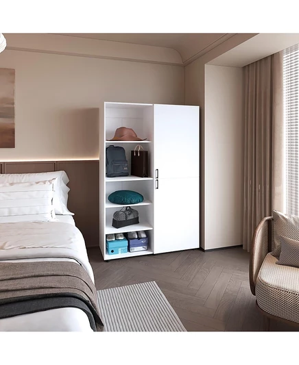 FM FURNITURE Ollie 2-дверный шкаф-купе с открытой системой хранения,белый white