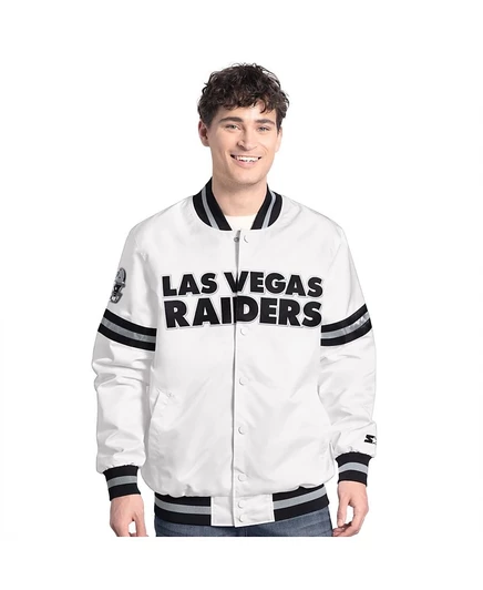 Мужская варсити-куртка Starter Las Vegas Raiders, белая